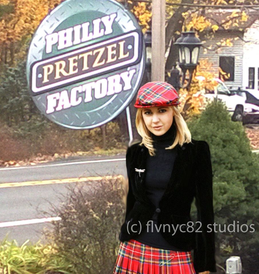Allie visiting Philly Pretzel Factory in Lahaska, PA